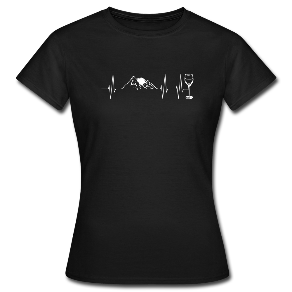 Berge Herzschlag Wein - T-Shirt | Damen - Schwarz