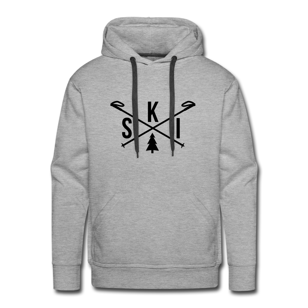Ski | Premium Hoodie | Herren - Grau meliert