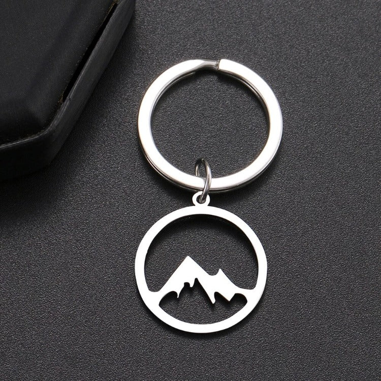 Schlüsselanhänger Berge Silber