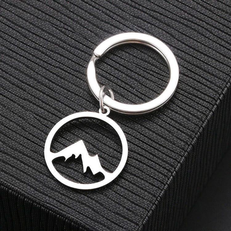 Schlüsselanhänger Berge Silber