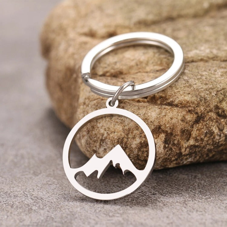 Schlüsselanhänger Berge Silber