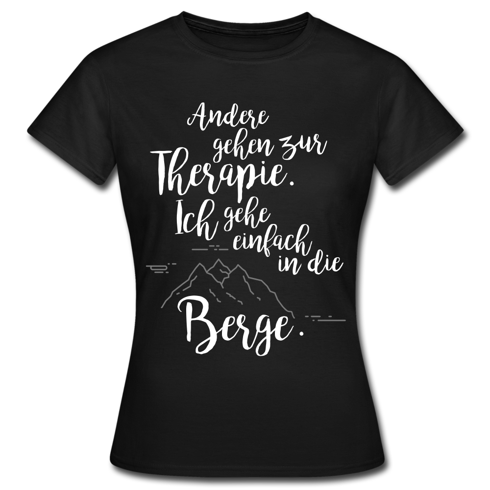 Bergtherapie- T-Shirt | Damen - Schwarz