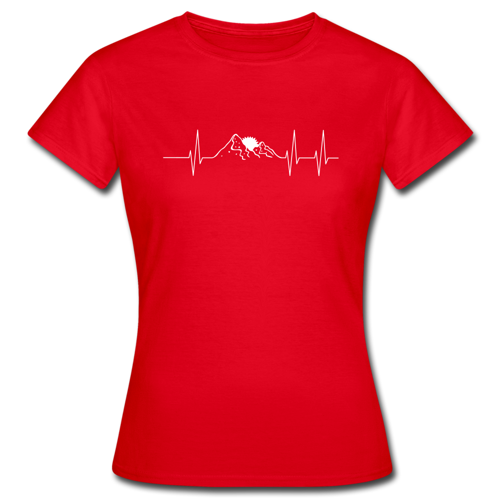 Berge Herzschlag - T-Shirt | Damen - Rot