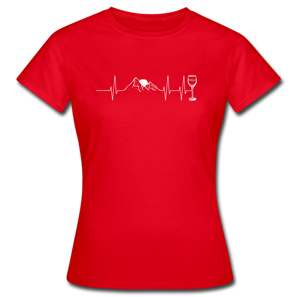 Berge Herzschlag Wein - T-Shirt | Damen - Rot