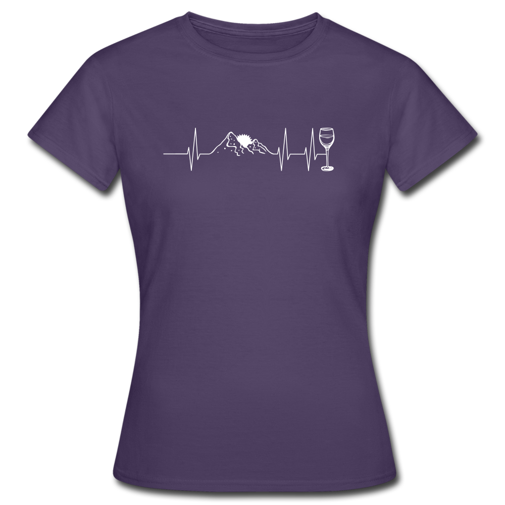 Berge Herzschlag Wein - T-Shirt | Damen - Dunkellila