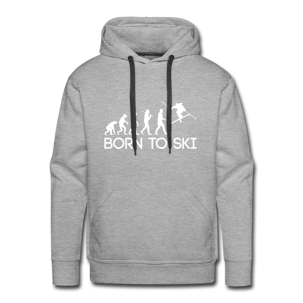 Born to Ski | Premium Hoodie | Herren - Grau meliert