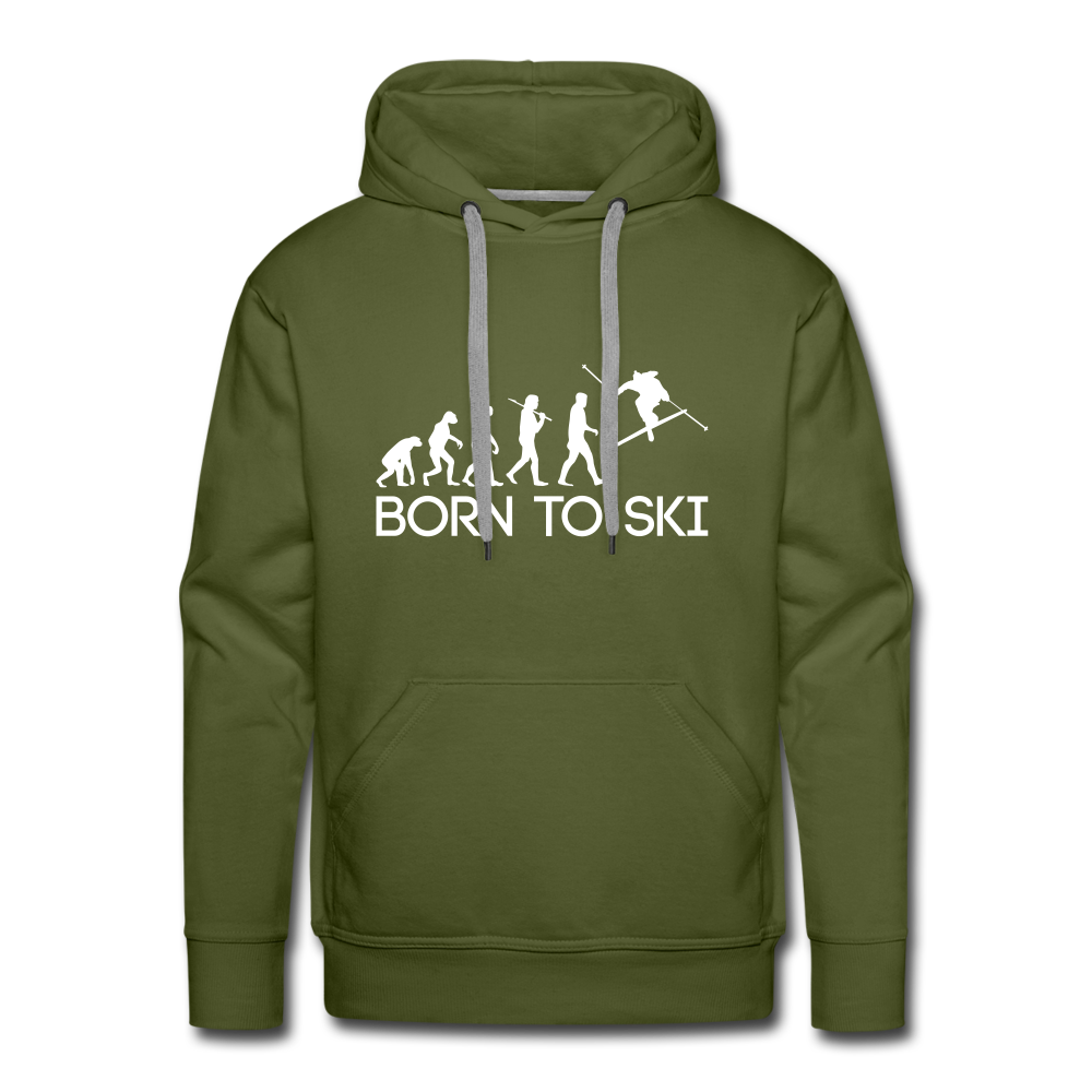 Born to Ski | Premium Hoodie | Herren - Olivgrün