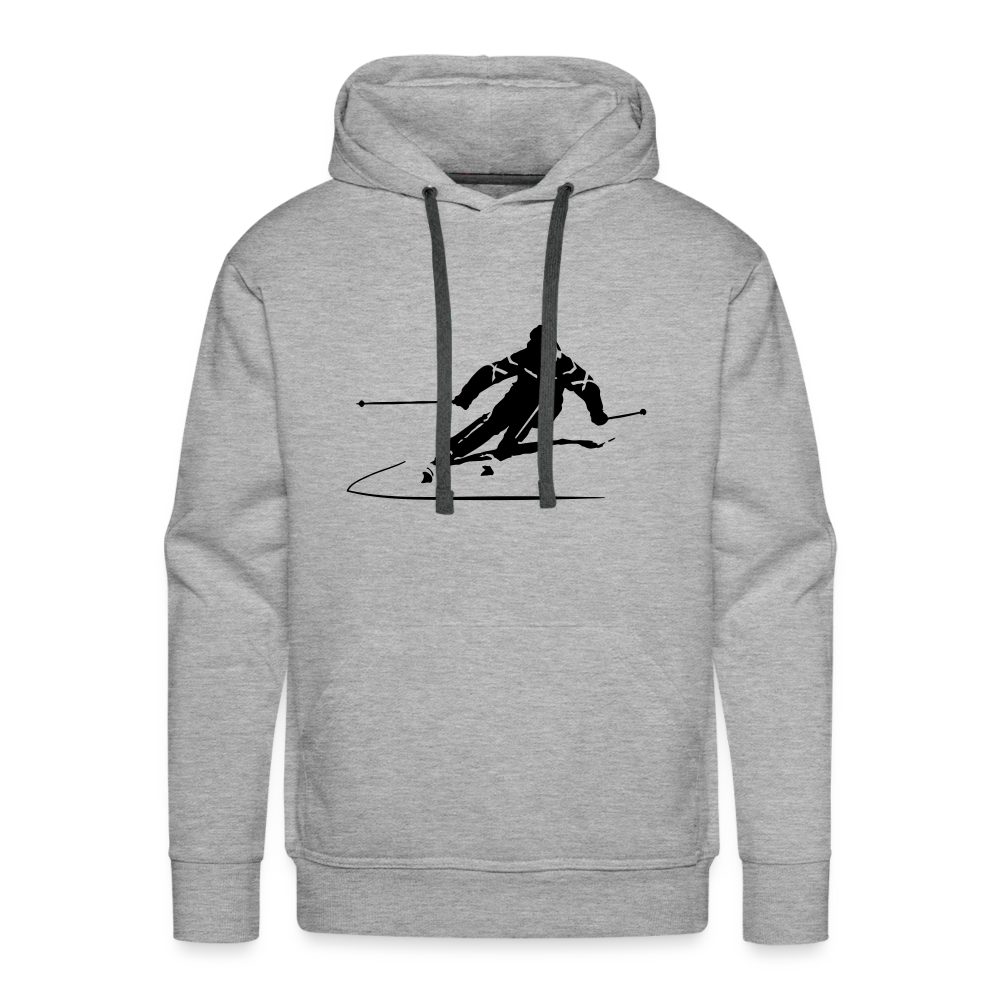 Skifahrer | Premium Hoodie | Herren - Grau meliert