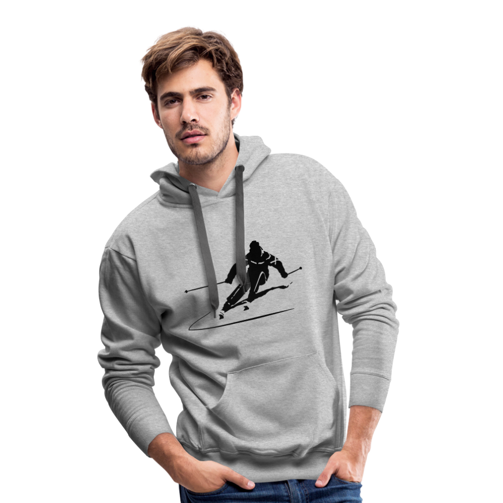 Skifahrer | Premium Hoodie | Herren - Grau meliert