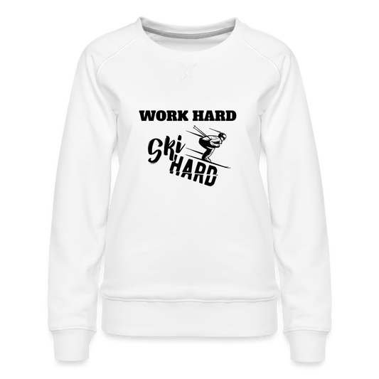 Ski Hard | Premium Pullover | Frauen - weiß