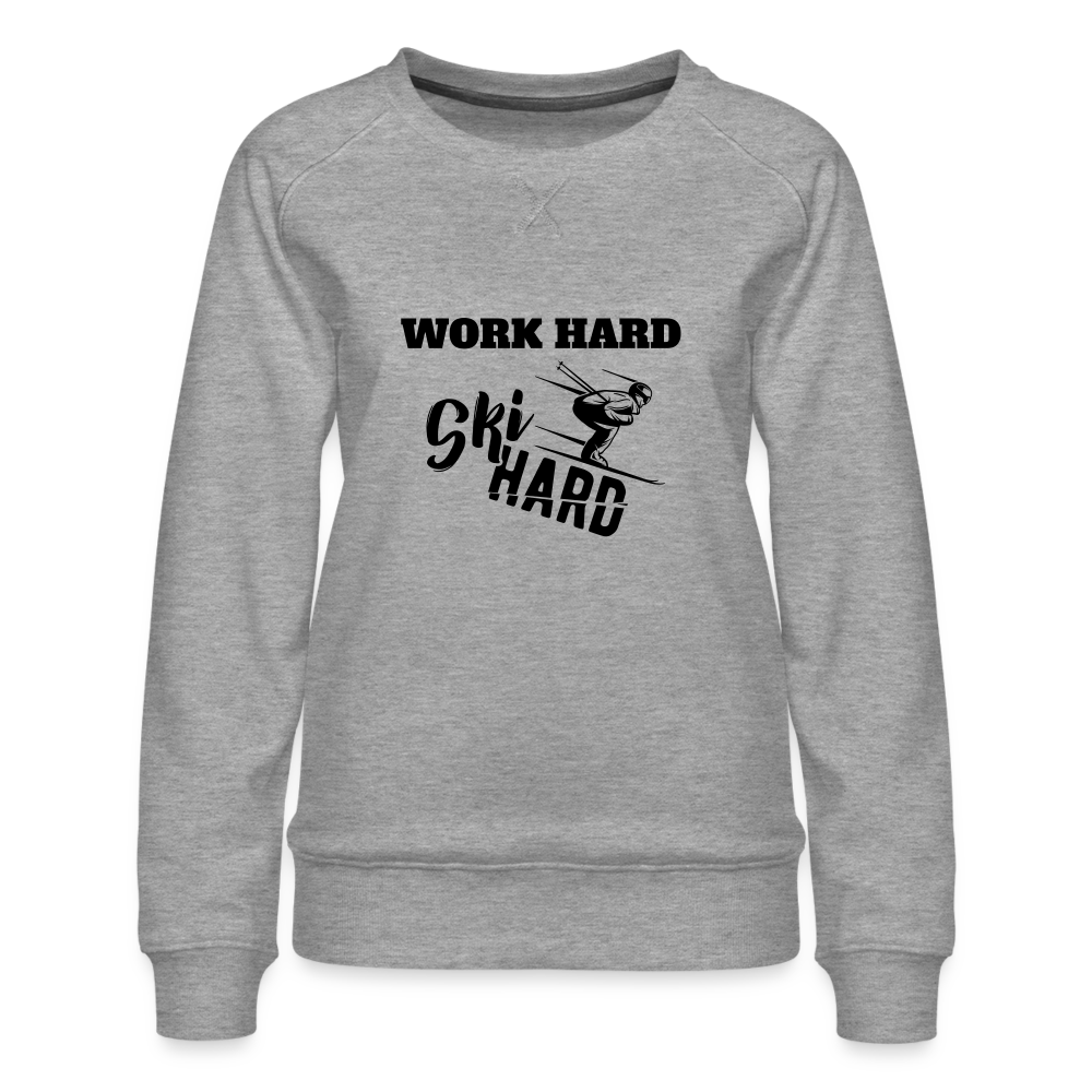 Ski Hard | Premium Pullover | Frauen - Grau meliert