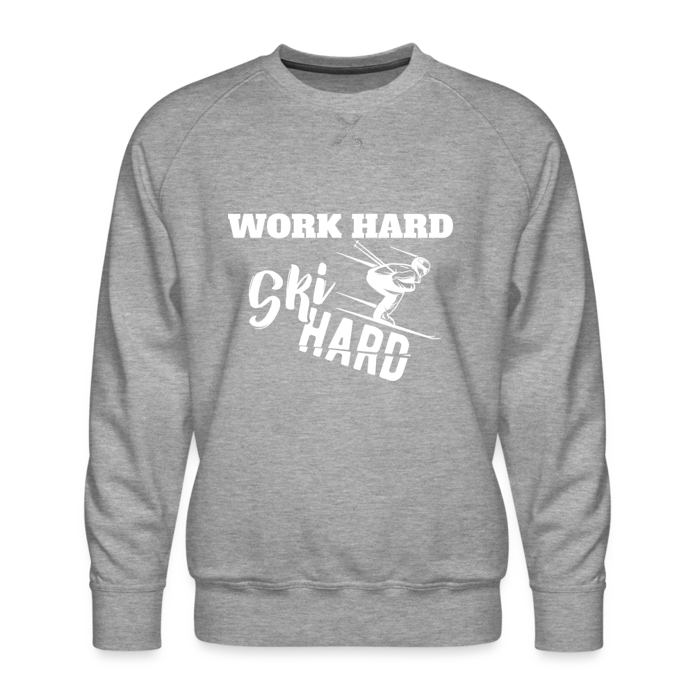 Ski Hard | Premium Pullover | Herren - Grau meliert