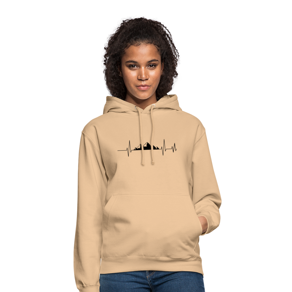 Berge Herzschlag | Unisex Hoodie - Beige