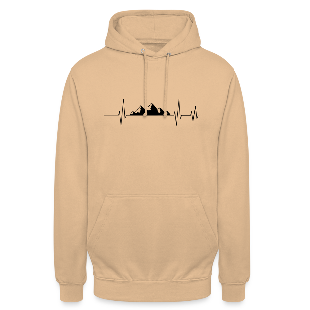 Berge Herzschlag | Unisex Hoodie - Beige