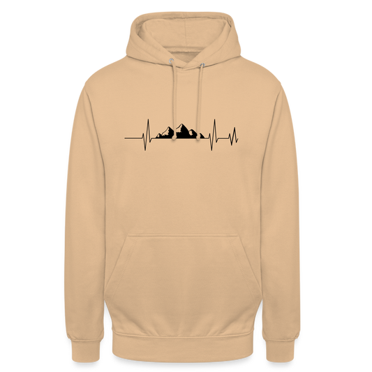 Berge Herzschlag | Unisex Hoodie - Beige