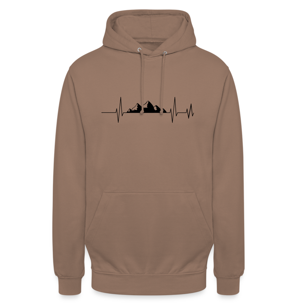 Berge Herzschlag | Unisex Hoodie - Mokka